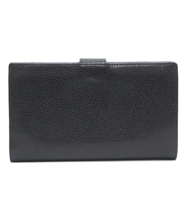 Chanel Clasp Mouth Long Wallet Caviar Skin Black