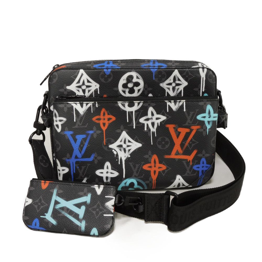 LOUIS VUITTON Shoulder Bag M21396 Monogram Eclipse Canvas Noir monogram eclipse graffiti Trio Messenger