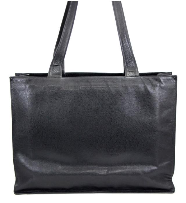 Chanel Shoulder Tote Bag Large Decacoco Mark Caviar Skin Black