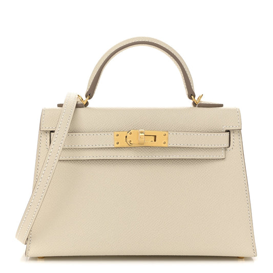 Hermes Epsom Mini Kelly Sellier 20 Craie