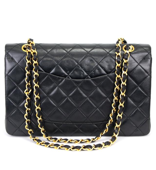 Chanel Matelasse 25 Chain Shoulder Bag W Flap Lamb Black