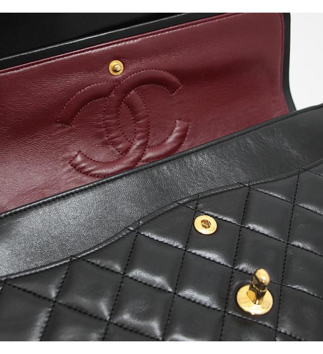 Chanel Matelasse 25 Chain Shoulder Bag W Flap Lamb Black
