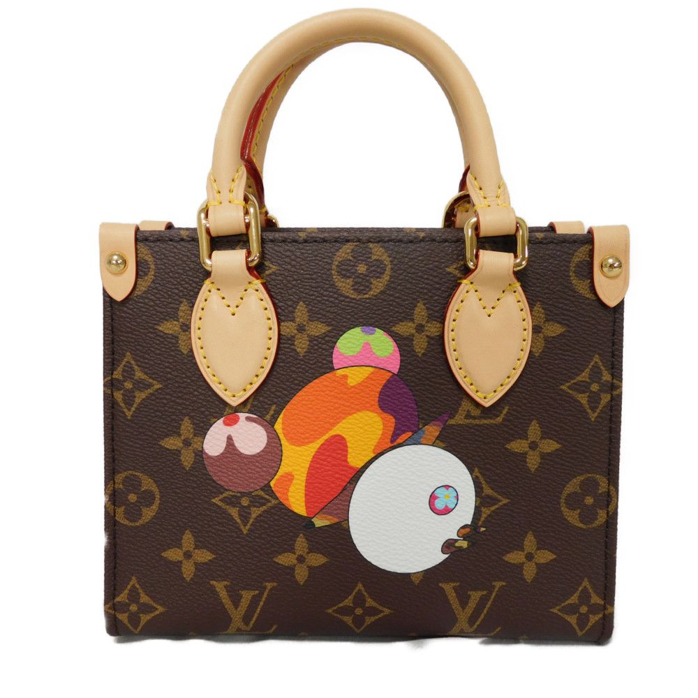 LOUIS VUITTON Tote Bag M13668 Monogram canvas (panda print) x microfiber multicolor Takashi Murakami 2WAY Shoulder Bag RFID Unused Monogram panda LVxTM On-the-Go BB Women