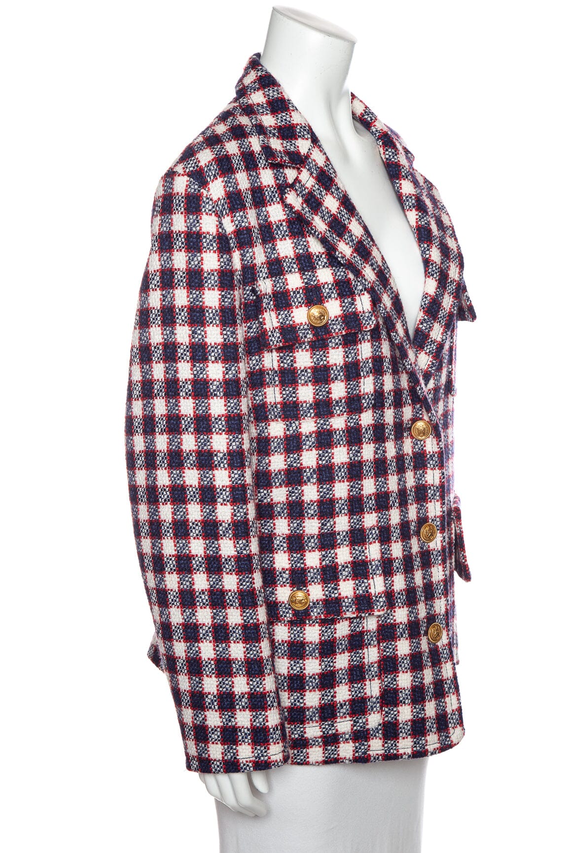 Gucci Navy and Multi Plaid Jacket SZ 40