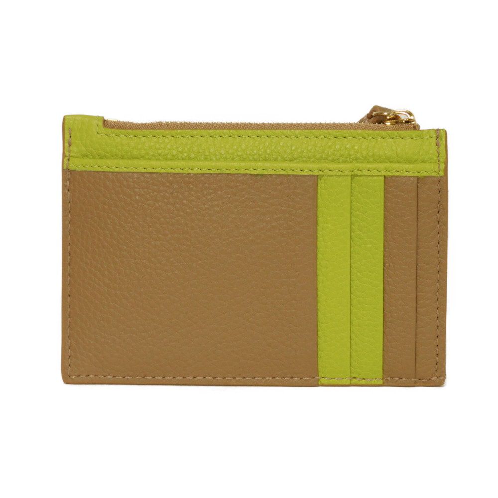 GUCCI Coin case 837966 AAE5F 2843 Calf leather (embossed) beige Current Bicolor Green Keyring Unused GG Marmont Double G Zip Key Pouch unisex(Unisex)