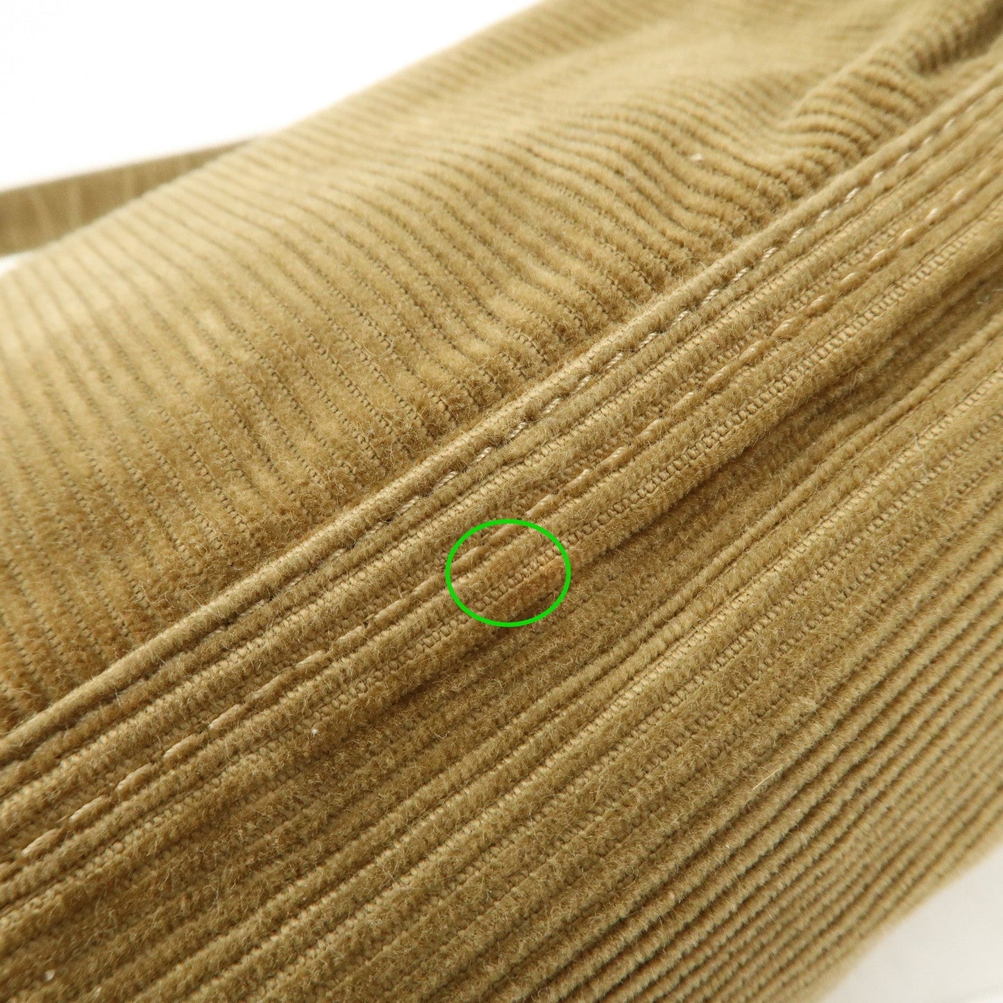 FENDI Mamma Baguette Corduroy Shoulder Bag Khaki 26725