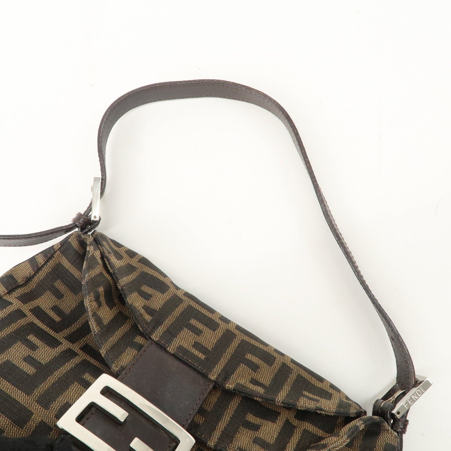 FENDI Zucca Canvas Leather Shoulder Bag Hand Bag 26423 F/S