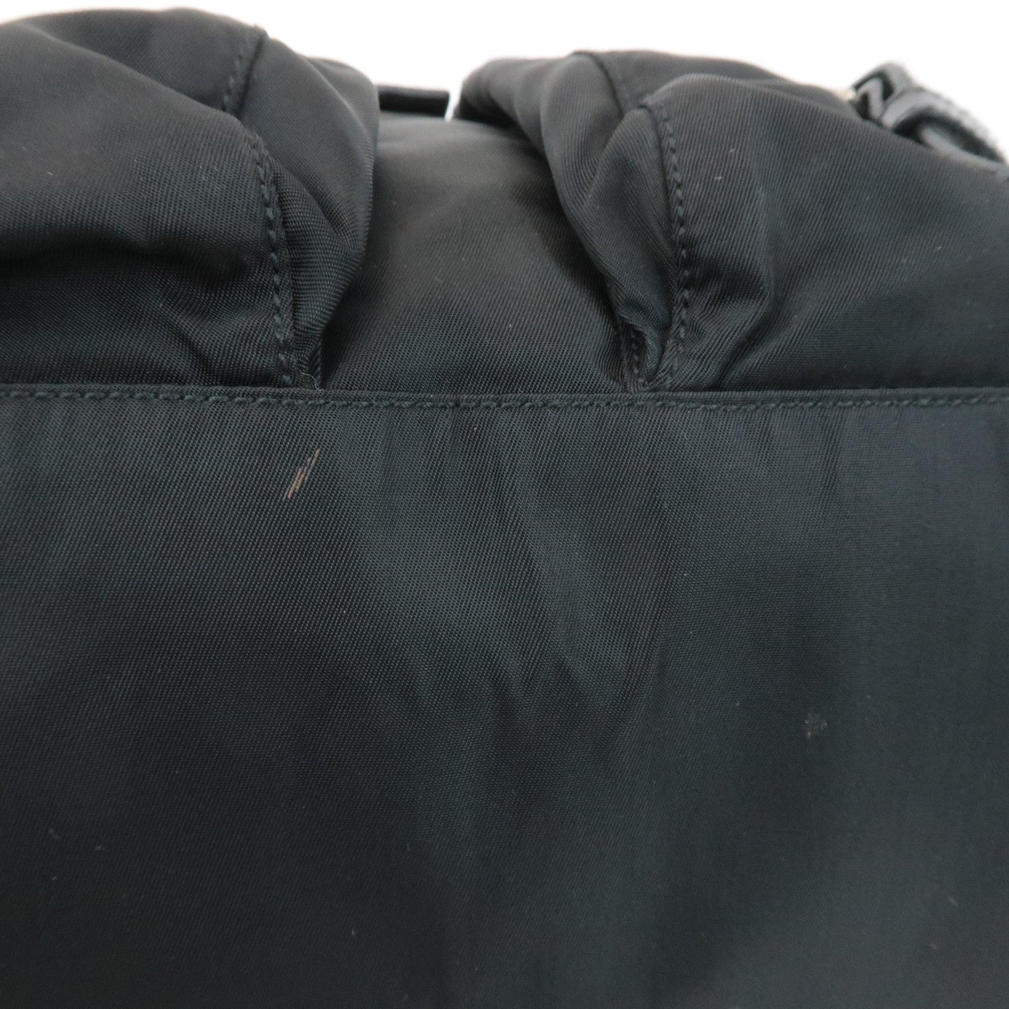 PRADA Triangle Logo Nylon Leather Back Pack Ruck Sack Black B2811