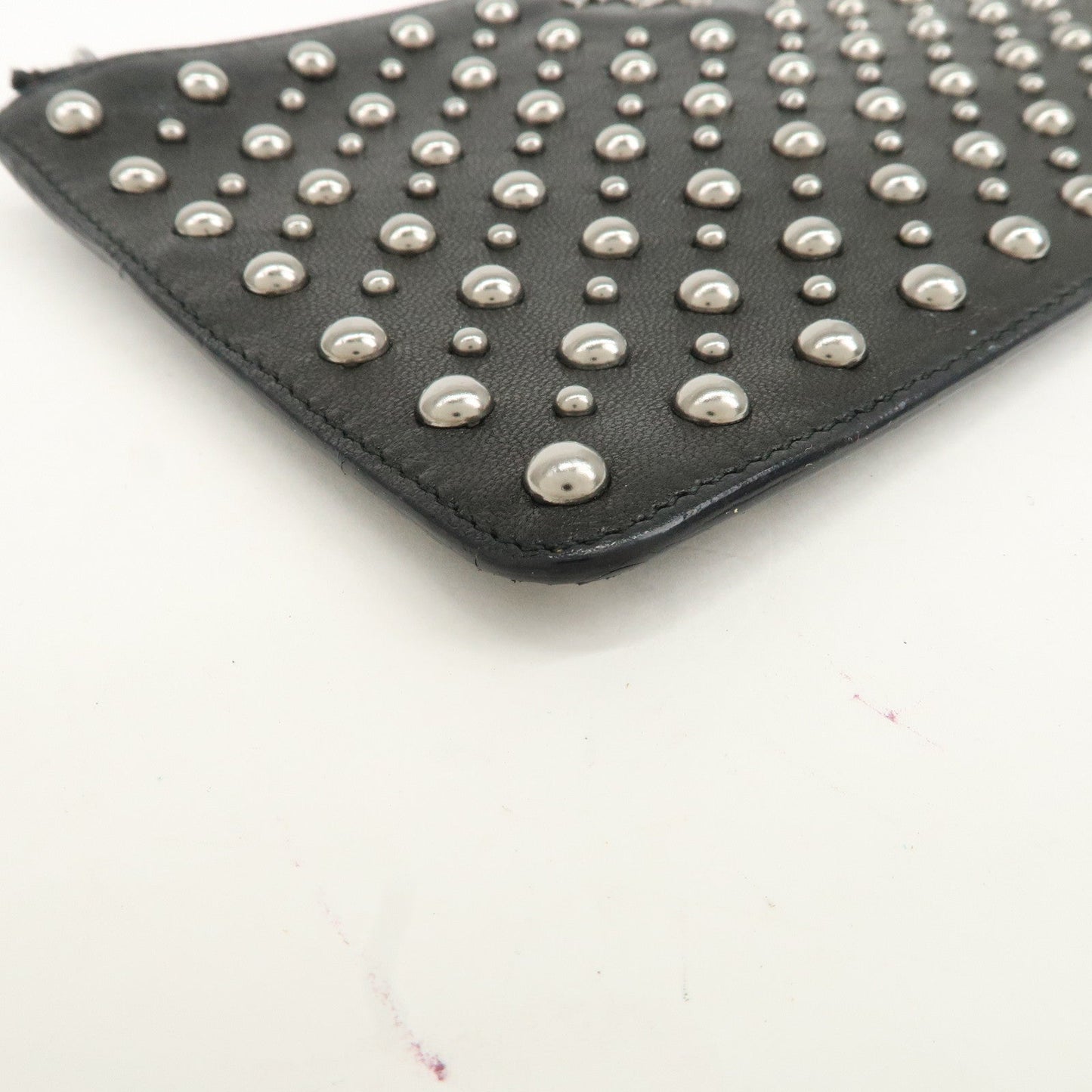 PRADA Leather Pouch Studs Black