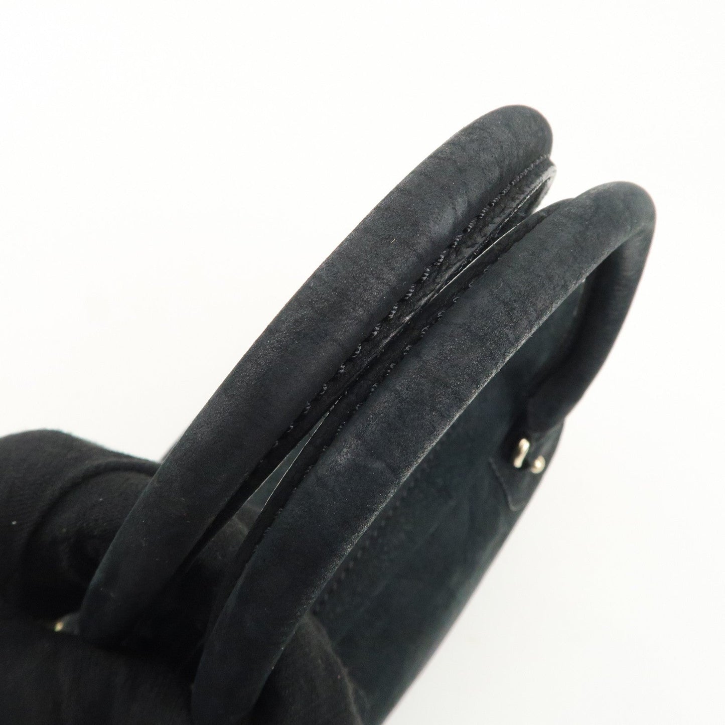 FENDI Suede Studs Mini Boston Bag Black 8BL076