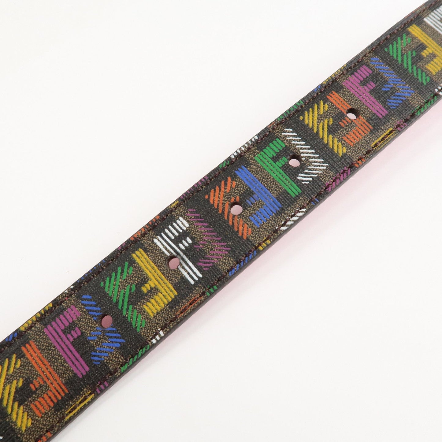 FENDI Zucchino PVC FF Logo Belt Multi Color