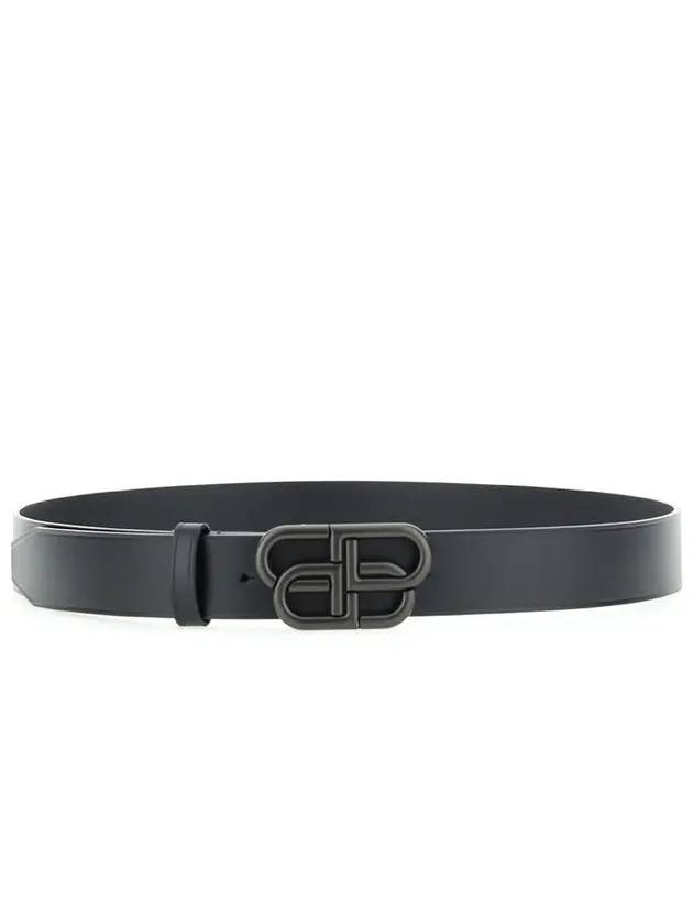 Luxury Balenciaga Trending 2026 Buckle Logo Leather Belt Black