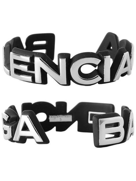 Luxury Balenciaga Trending 2026 Metal Logo Bangle Bracelet Silver