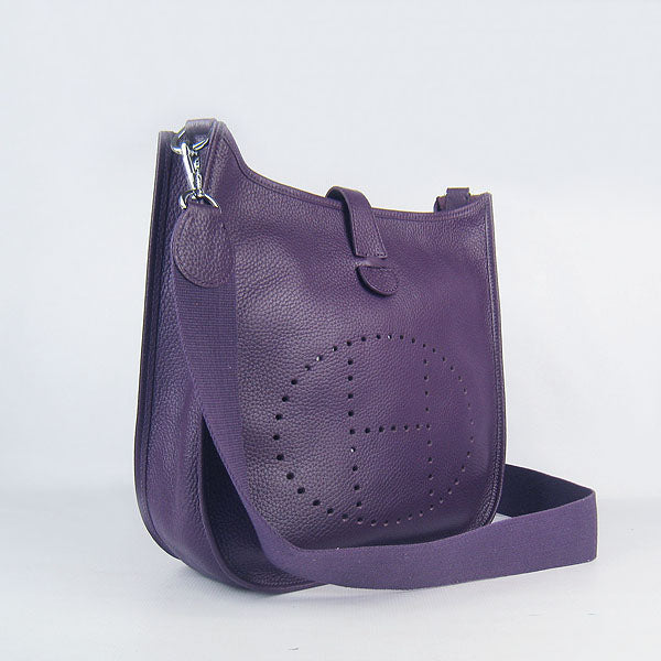 Luxury Hermes Evelyne I handbag H6309 purple silver