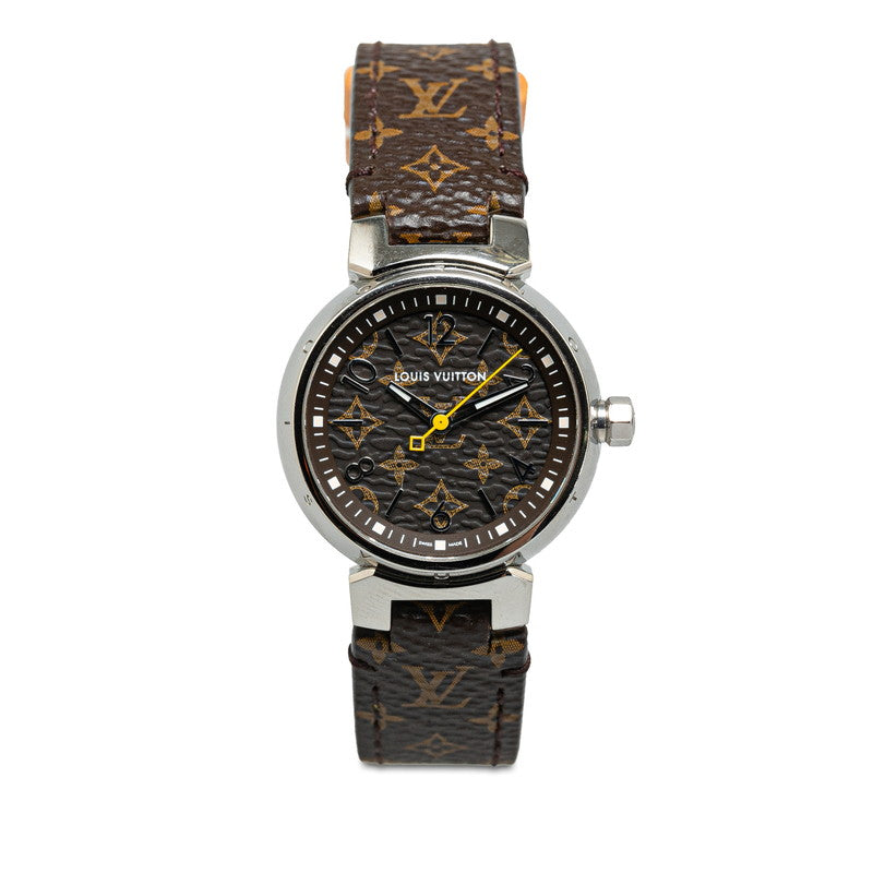 Louis Vuitton Monogram Tubular Canvas Strap M R15231 Automatic Brown Dial PVC Leather Louis Vuitton