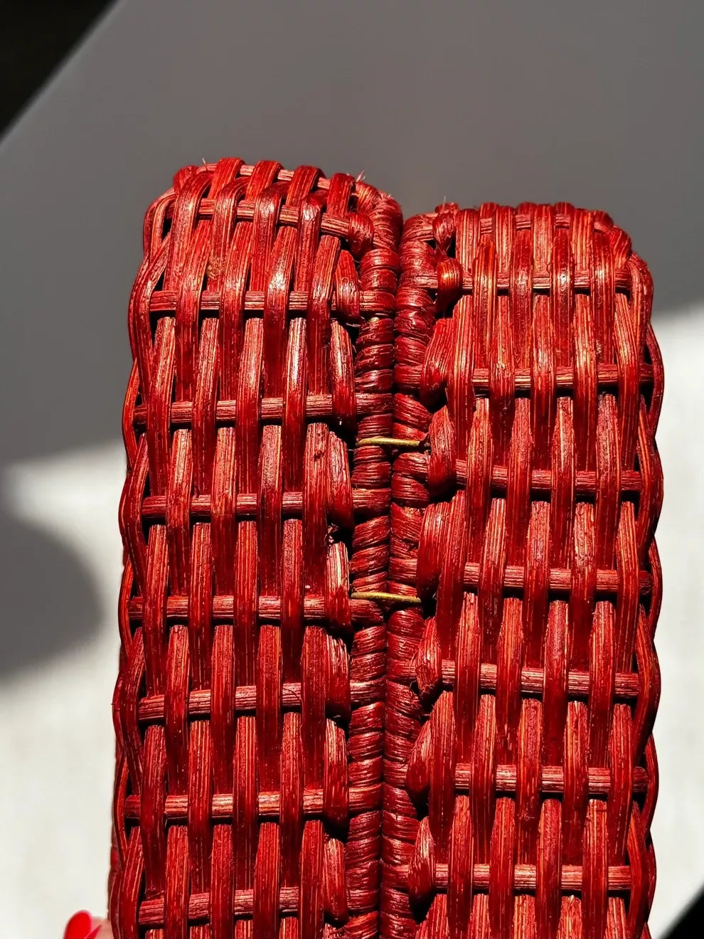Chanel  2001 Red Wicker Shoulder Bag
