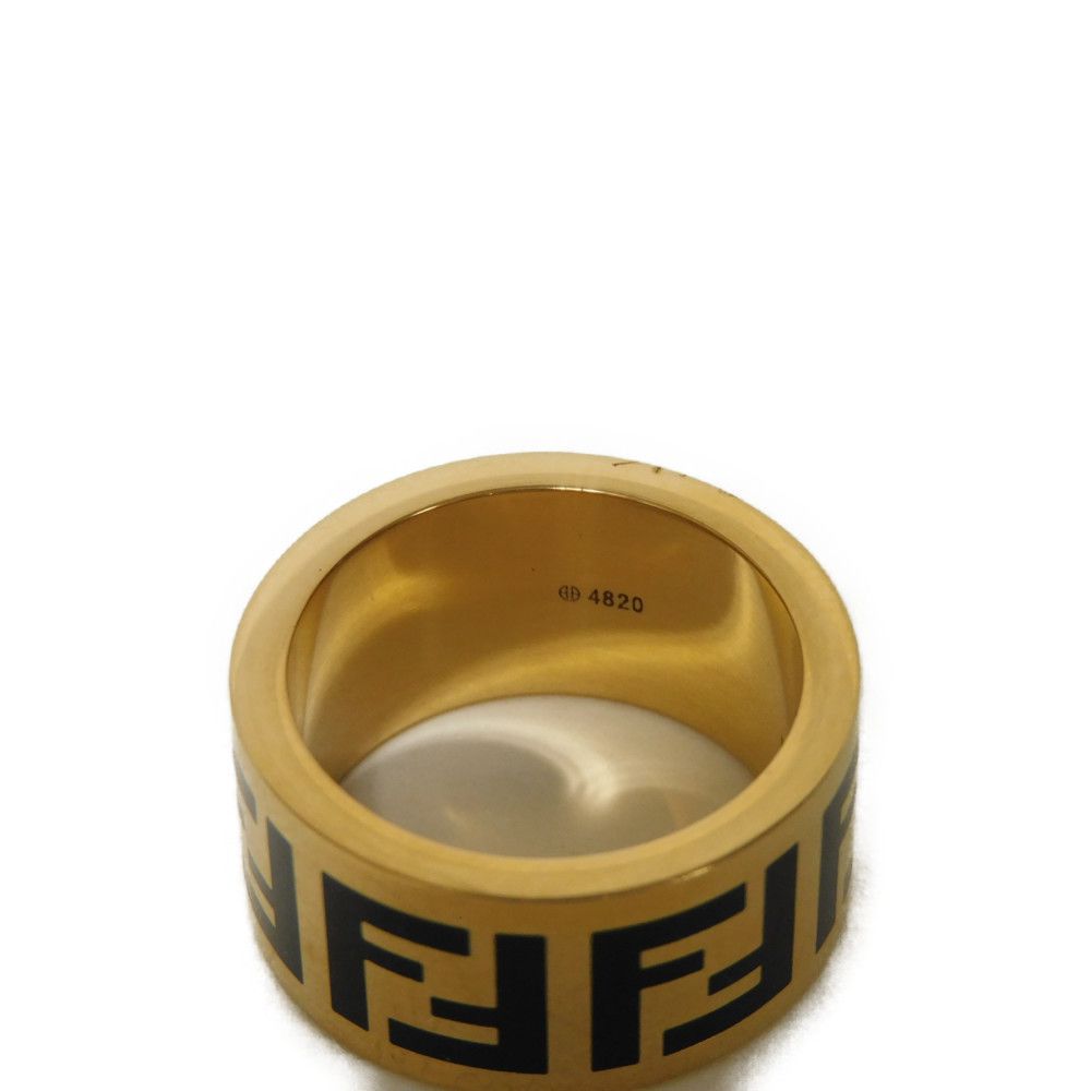 FENDI Ring 8AG945 TL9 F0RNG brass gold Enamel Black S Size 11 Forever FF logo Women