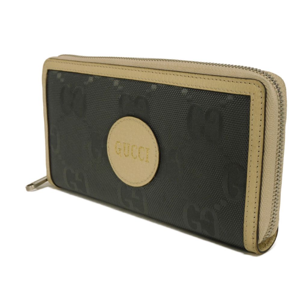 GUCCI Long Wallet Purse 625576 H9HAN 1263 GG nylon x calf leather (embossed) gray GG nylon Off the Grid Zip Around Wallet