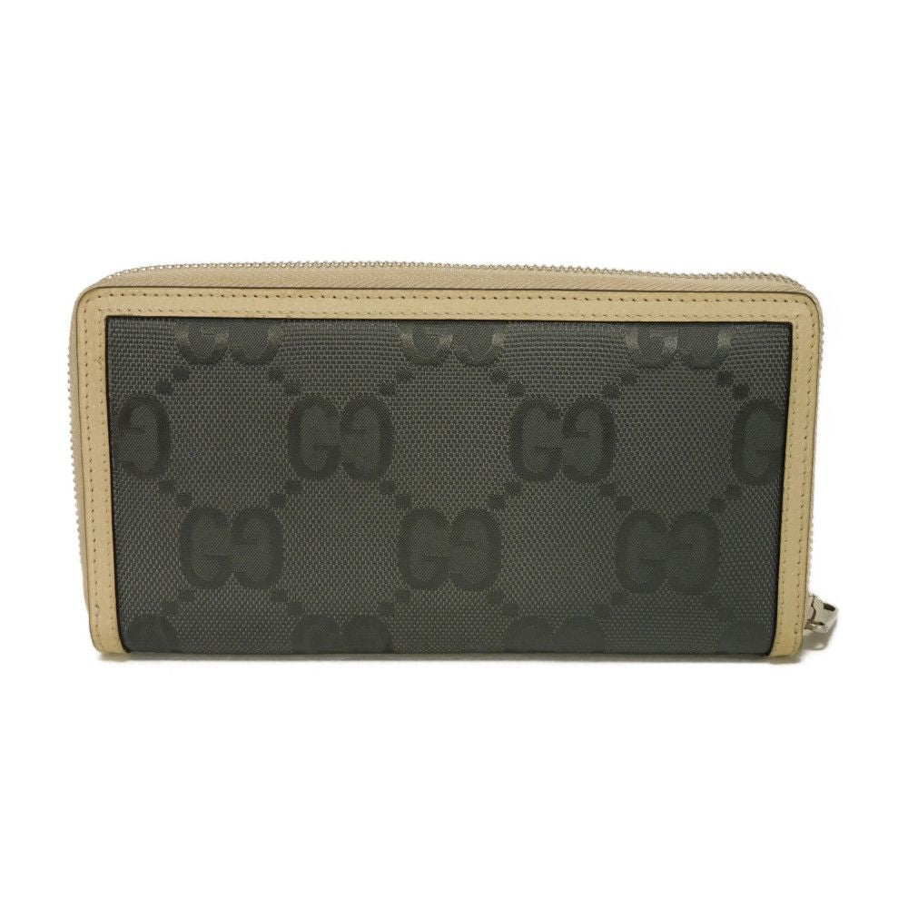 GUCCI Long Wallet Purse 625576 H9HAN 1263 GG nylon x calf leather (embossed) gray GG nylon Off the Grid Zip Around Wallet