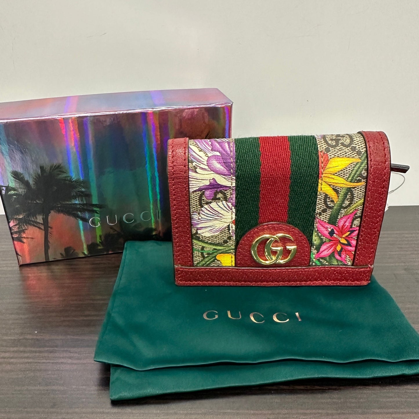 Gucci Ophidia GG Flora card case wallet LB121205