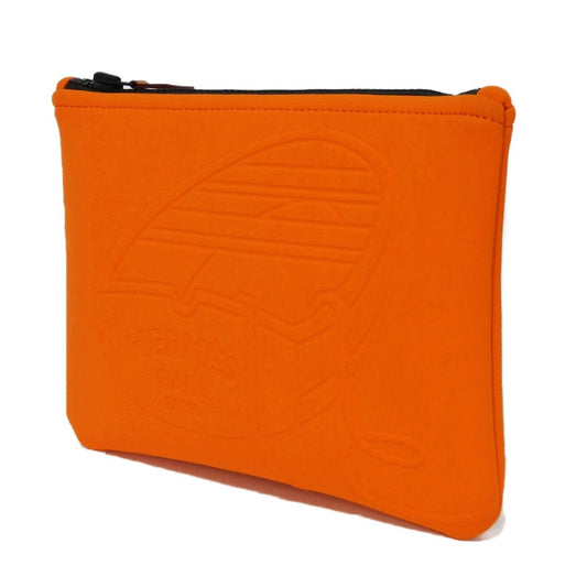 HERMES Clutch bag Polyamide (80%) x Elastane (20%) Orange Pierre Peron Neoban Thalassa PM Women(Unisex) Used