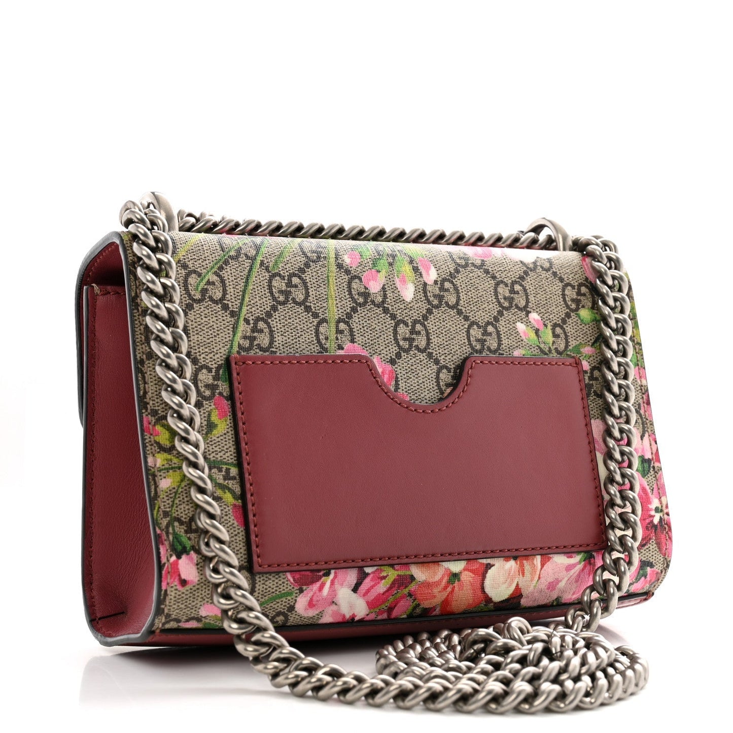 Gucci GG Supreme Monogram Blooms Small PadLock Shoulder Bag Beige Multicolor Dry Rose