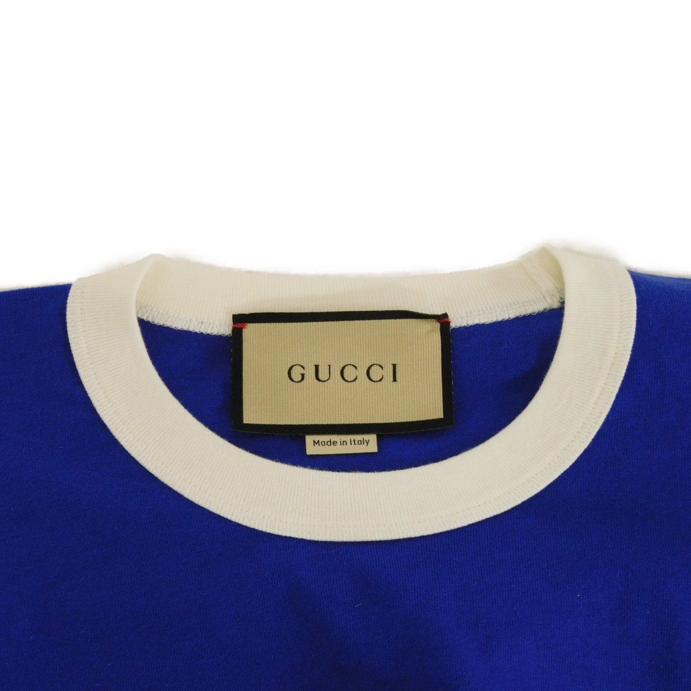 GUCCI Short sleeve T-shirt 753294 XJFTX 3229 cotton green LOVERS PLEASURE CLUB G Logo Cat Star Jersey Print S