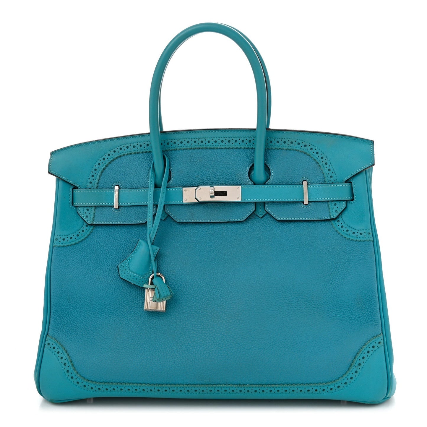 Hermes Togo Swift Ghillies Birkin 35 Turquoise