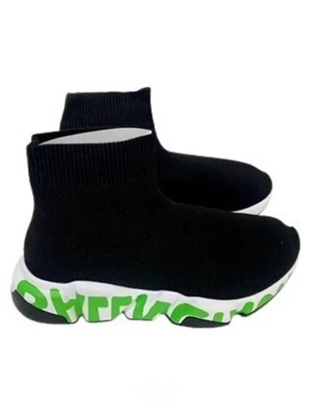 Luxury Balenciaga Trending 2026 Speed Midsole Graffiti Low Top Sneakers Fluo Green Black