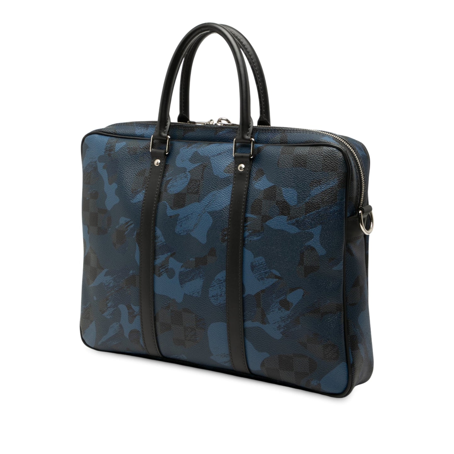 Blue Louis Vuitton Damier Cobalt Camouflage Porte Documents Voyage PM Business Bag