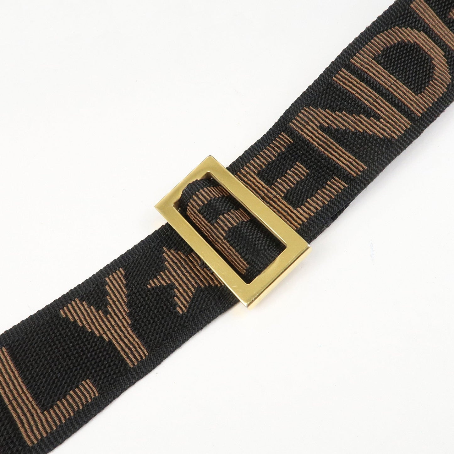FENDI Nylon Canvas Leather Shoulder Bag Hand Bag Black Brown