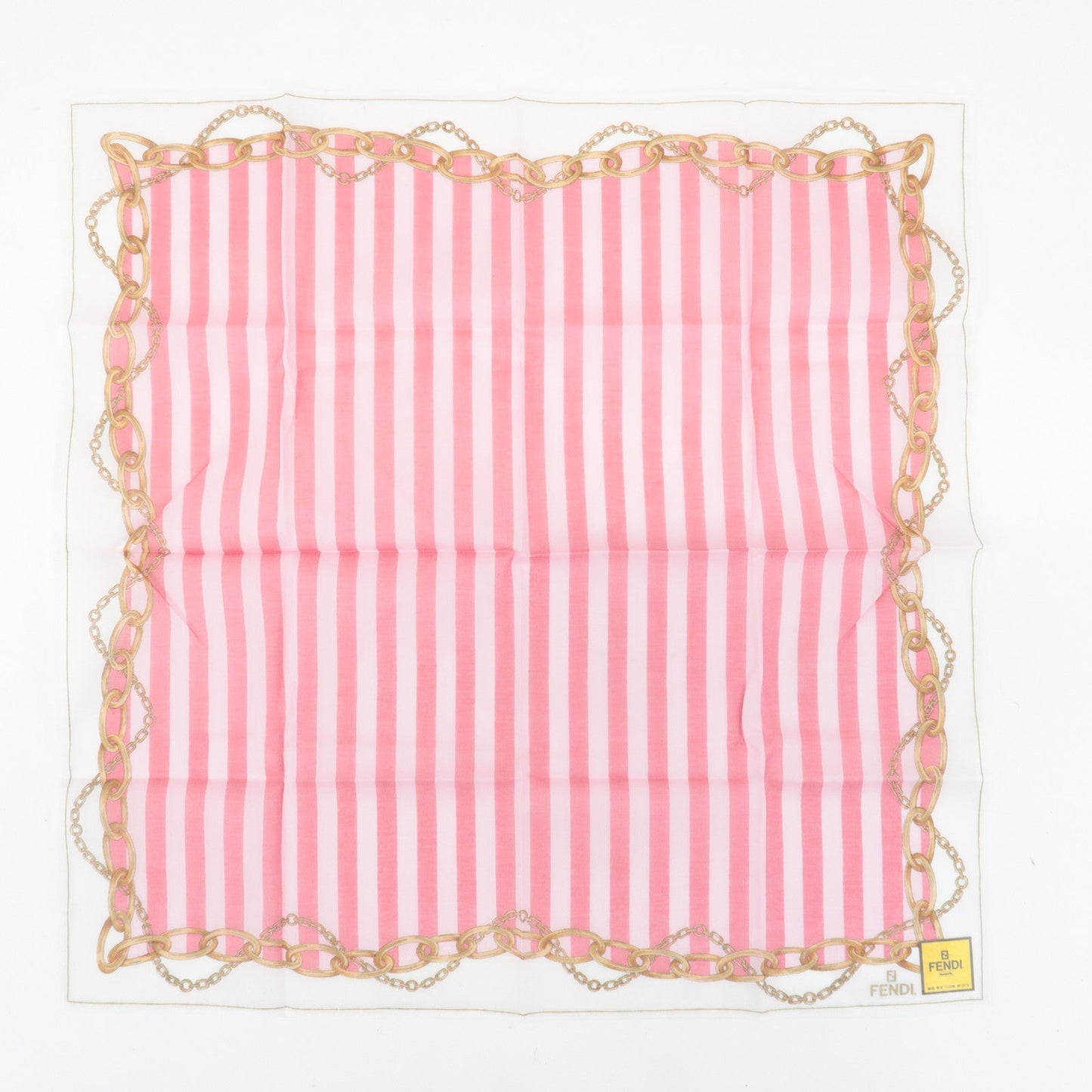 FENDI Set of 5 Cotton 100% Handkerchief Red Pink Brown Beige White