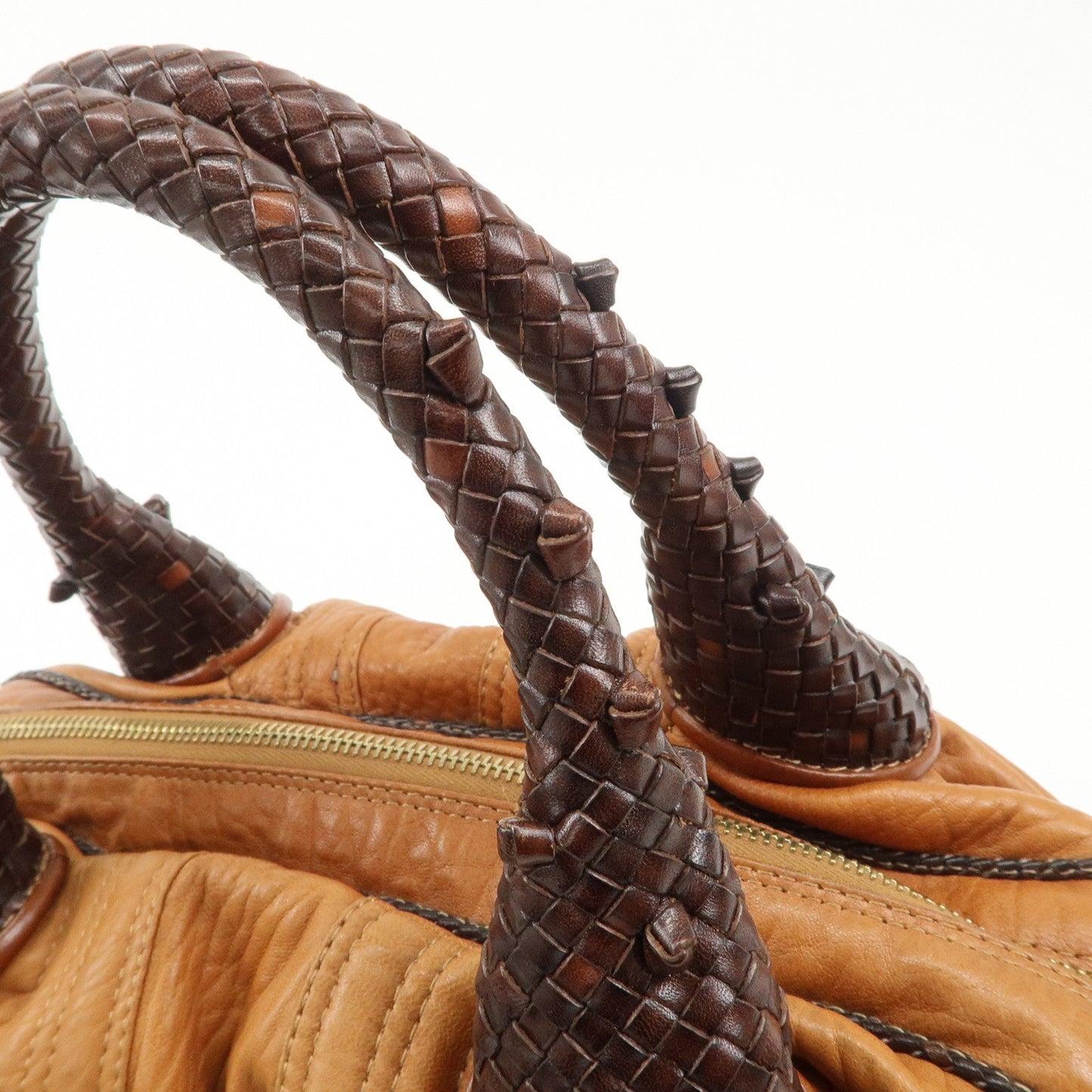 FENDI Leather Mini Spy Bag Hand Bag Brown Dark Brown 8BL078