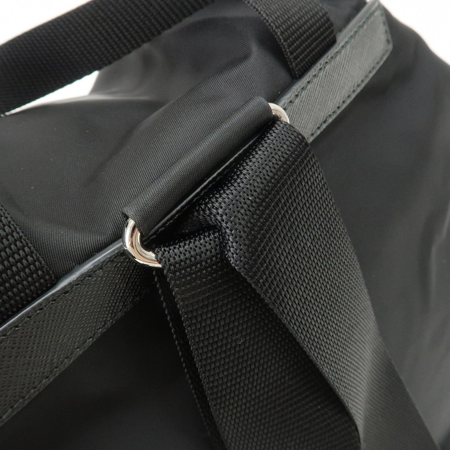 PRADA Re-Nylon Triangle Logo Nylon Leather Back Pack NERO 1BZ811
