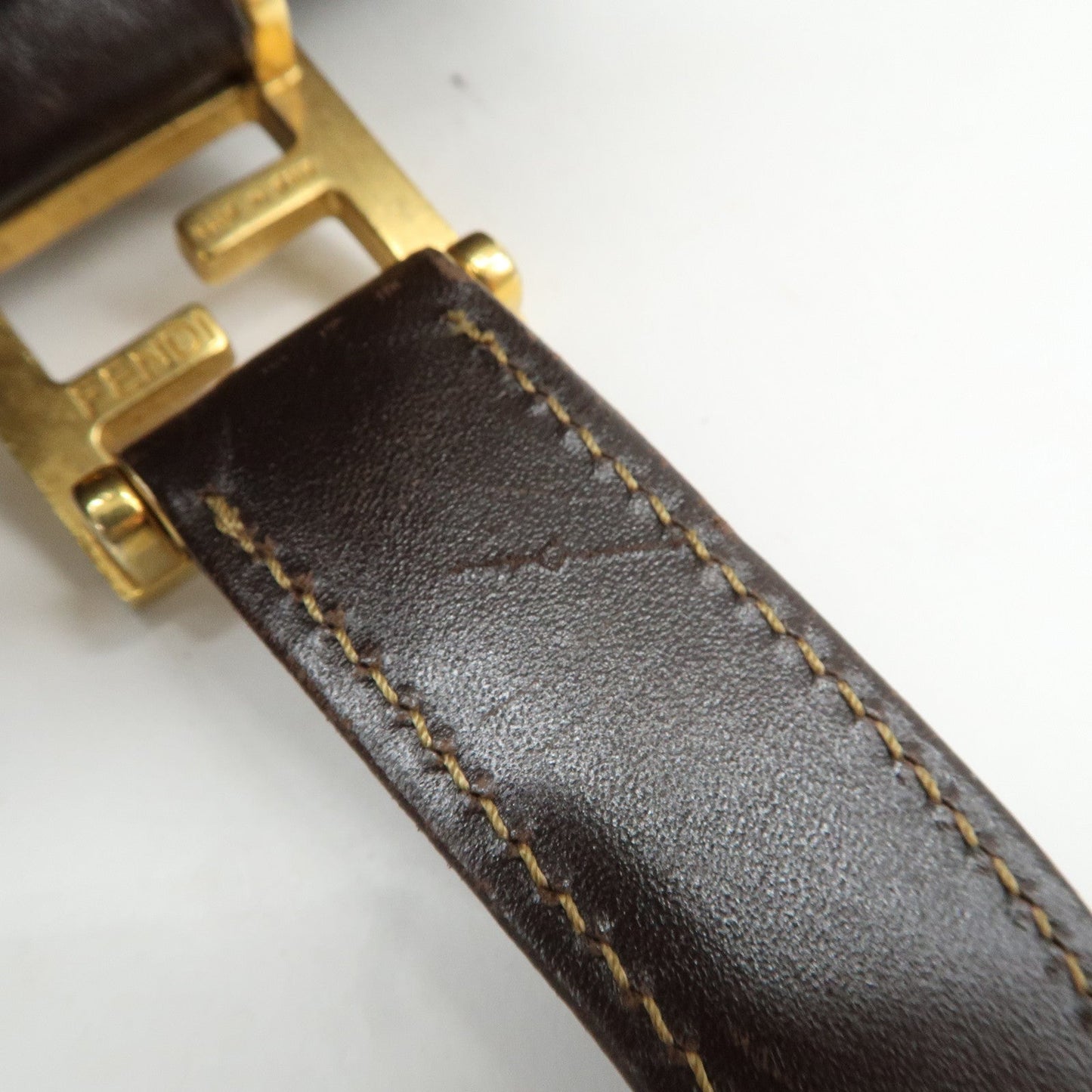 FENDI Zucca Canvas Leather Hand Bag Brown Black