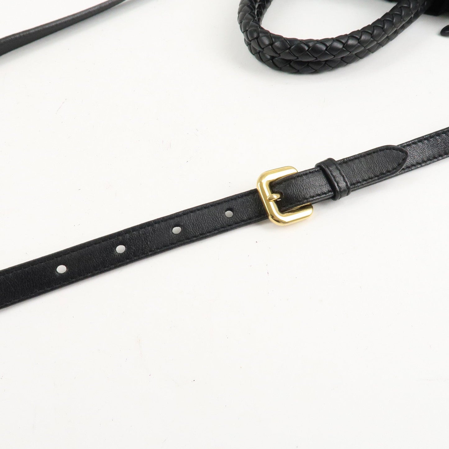 PRADA Nylon Leather Ribbon 2Way Shoulder Bag Black BN1631