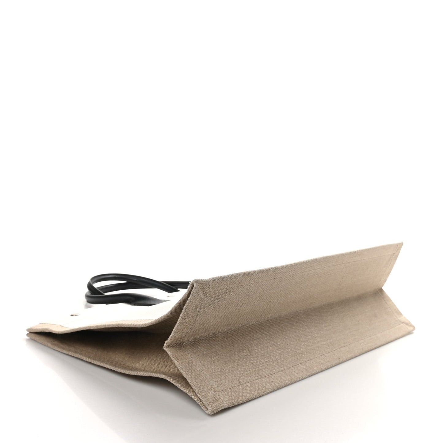 Saint Laurent Linen Calfskin Rive Gauche Tote Greggio Natural