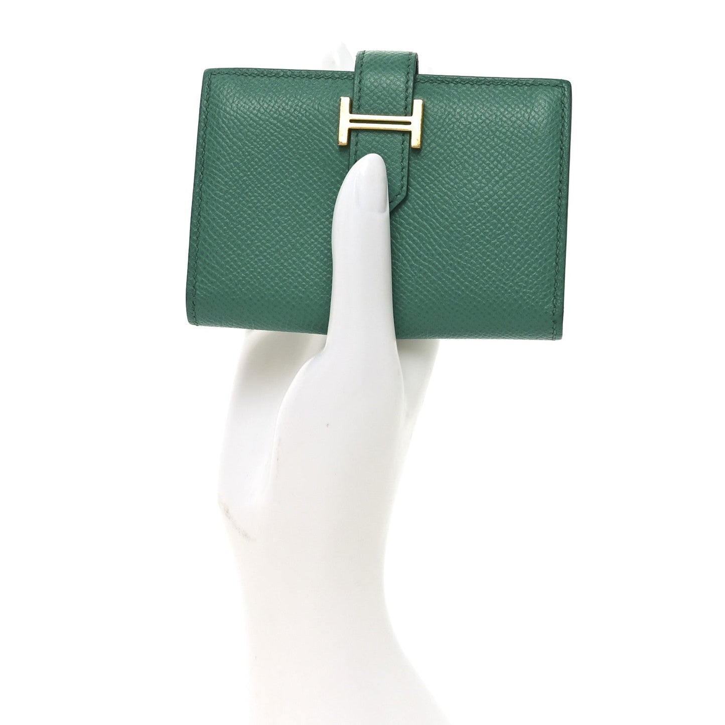 Hermes Epsom Bearn Card Holder Wallet Vert Jade