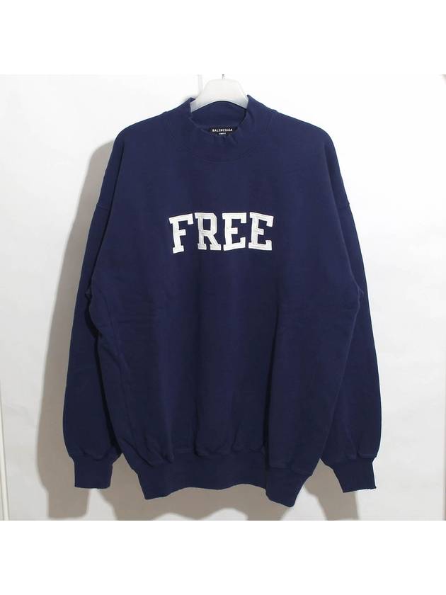 Luxury Balenciaga Trending 2026 WoMen's Free Embroidery Distressed Sweatshirt Navy