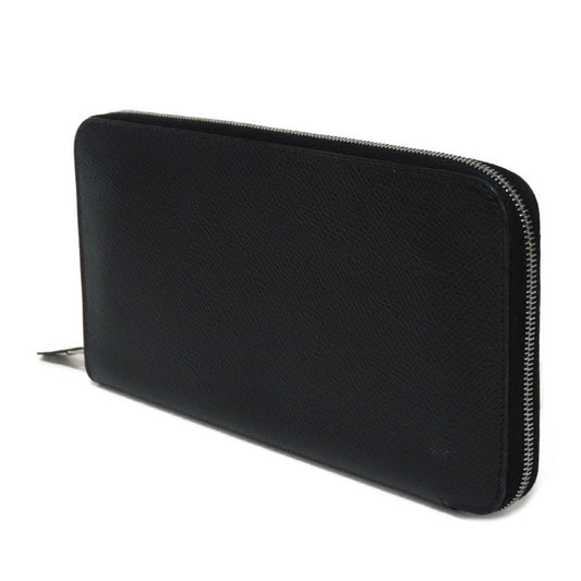 HERMES Long Wallet Purse Epsom black All leather Azap Long Classic Women(Unisex) Used