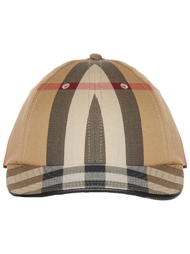 Luxury Burberry Detail Check Cotton Logo Ball Cap Beige
