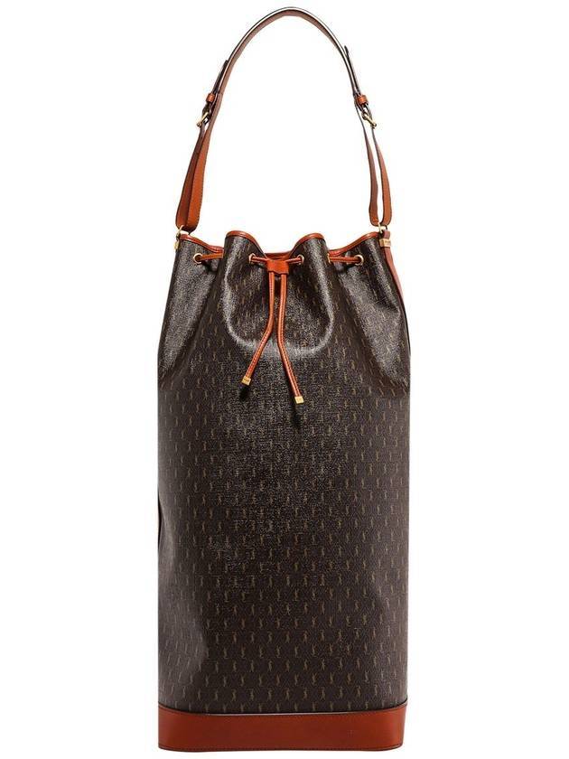 Luxury Saint Laurent Trending 2025 Monogram Drawstring Bucket Bag Brown