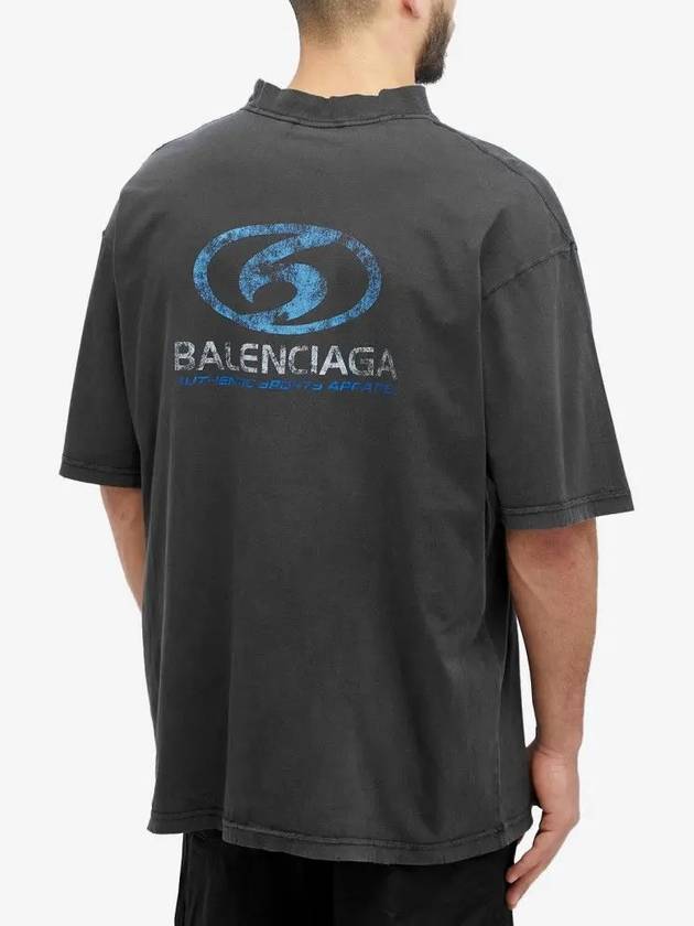 Luxury Balenciaga Trending 2026 Surfer Medium Fit Short Sleeve T-Shirt Navy