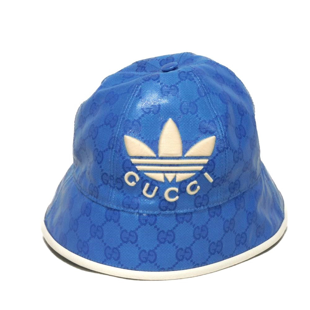 GUCCI hat 724628 3HANY 4377 GG crystal canvas blue Adidas GG Crystal Bucket Hat