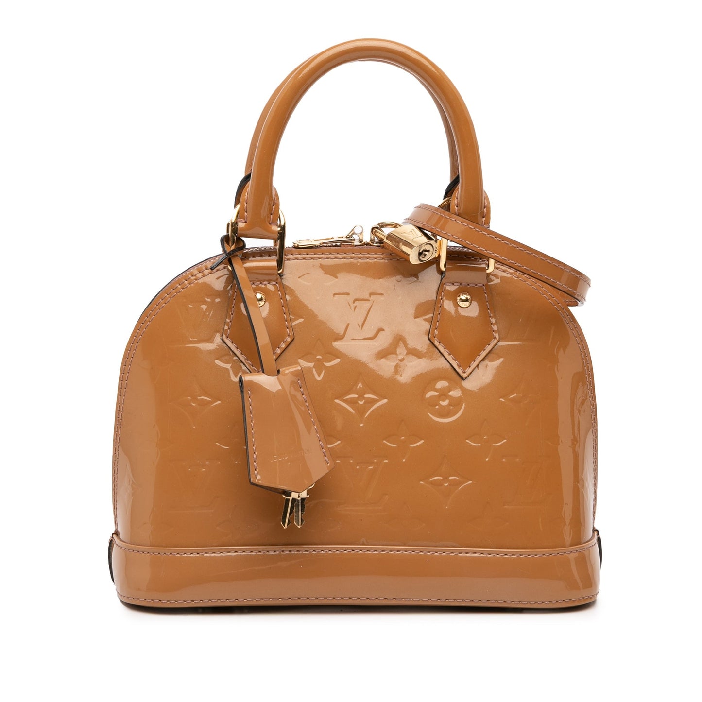 Brown Louis Vuitton Monogram Vernis Alma BB Satchel