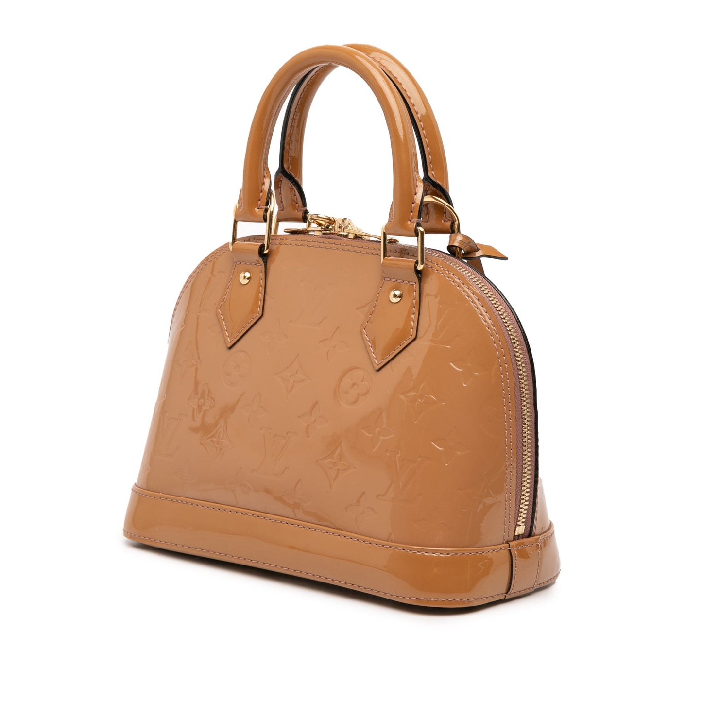 Brown Louis Vuitton Monogram Vernis Alma BB Satchel