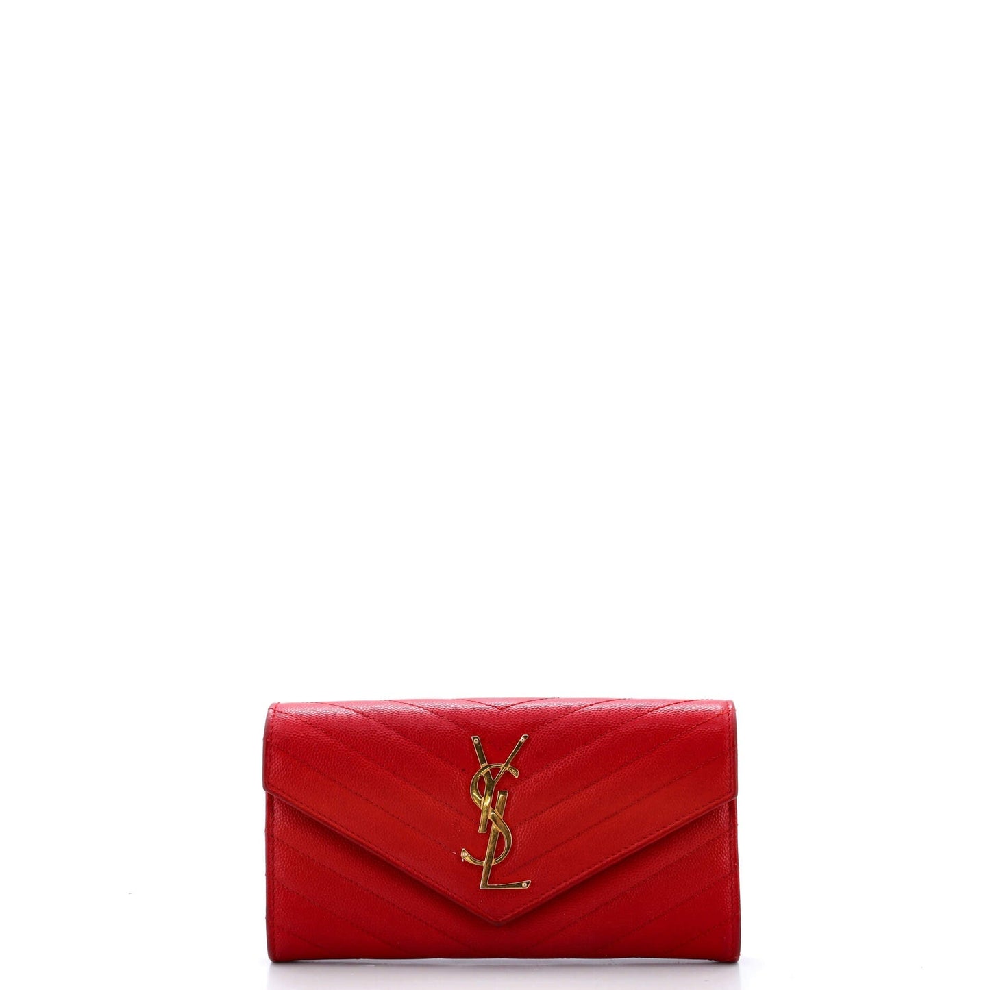 Luxury Saint Laurent Trending 2025 Classic Monogram Flap Wallet Matelasse Chevron Leather Large