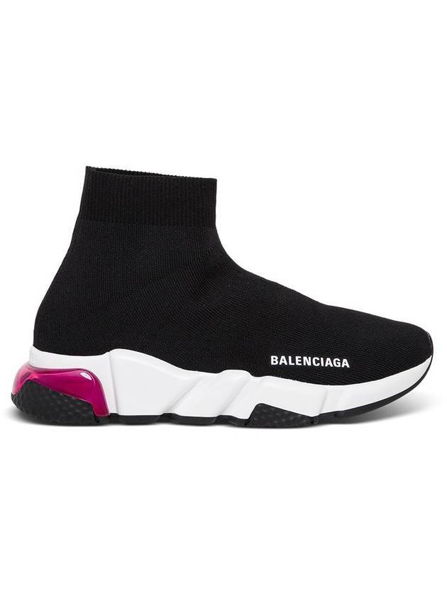 Luxury Balenciaga Trending 2026 Speed Clear Sole High Top Sneakers Pink Black