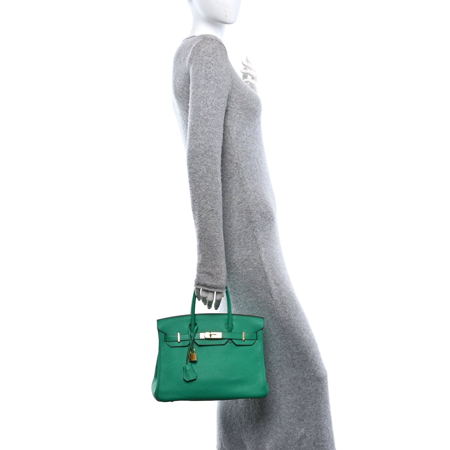 Hermes Taurillon Clemence Birkin 30 Menthe