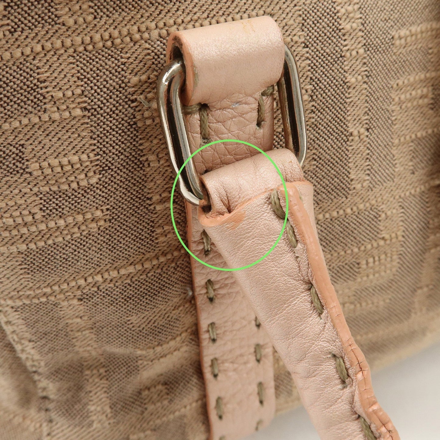 FENDI Zucca Selleria Leather Mini Linda Hand Bag Pink 8BR486